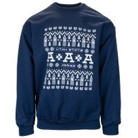 Utah State Aggies Fair Isle Print Unisex Crew Sweatshirt